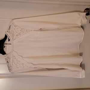 Ruffle Mock Neck Long Sleeve Chiffon Blouse